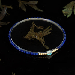 輕奢風青金石14K包金 GF Swarovski 配珠水晶手鍊 ( Lapis Bracelet ) 第3張的照片