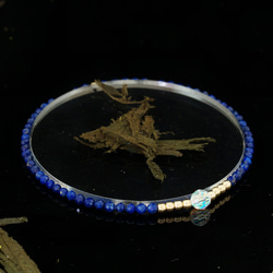 輕奢風青金石14K包金 GF Swarovski 配珠水晶手鍊 ( Lapis Bracelet ) 第6張的照片