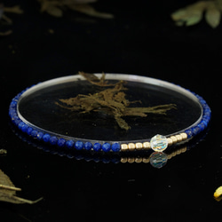 輕奢風青金石14K包金 GF Swarovski 配珠水晶手鍊 ( Lapis Bracelet ) 第1張的照片