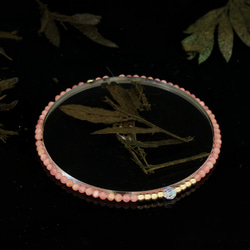 輕奢風紅紋石14K包金 GF Swarovski 配珠水晶手鍊 ( Rhodochrosite  Bracelet ) 第6張的照片