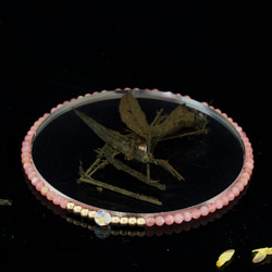 輕奢風紅紋石14K包金 GF Swarovski 配珠水晶手鍊 ( Rhodochrosite  Bracelet ) 第5張的照片