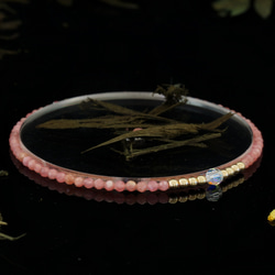 輕奢風紅紋石14K包金 GF Swarovski 配珠水晶手鍊 ( Rhodochrosite  Bracelet ) 第4張的照片