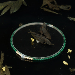 輕奢風綠剛玉14K包金 GF Swarovski 配珠水晶手鍊 ( Green Corundum Bracelet ) 第2張的照片