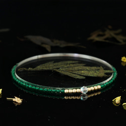 輕奢風綠剛玉14K包金 GF Swarovski 配珠水晶手鍊 ( Green Corundum Bracelet ) 第1張的照片