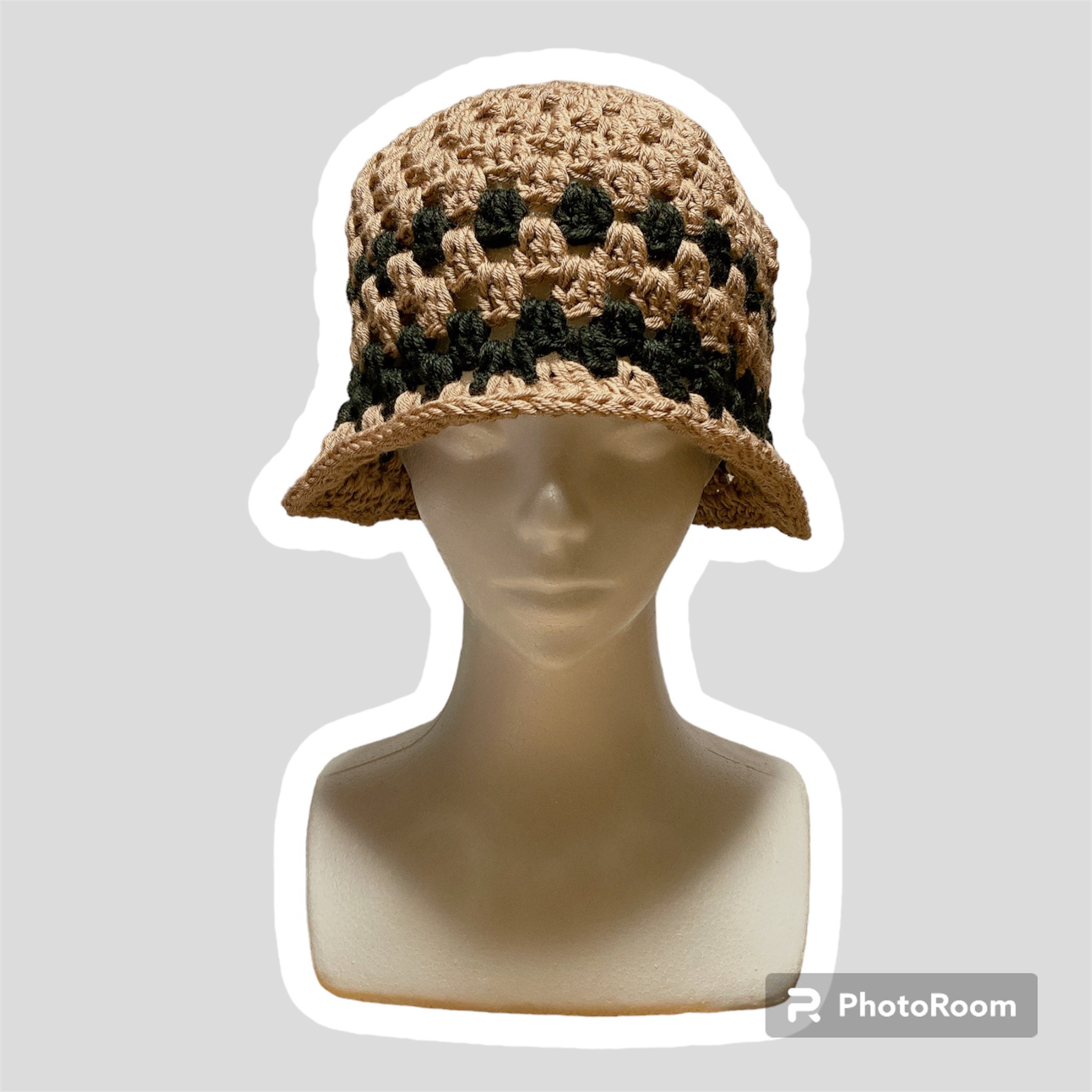 130　クラッシャーハット　クロシェハット　バケットハット　帽子　男女兼用　グラニー