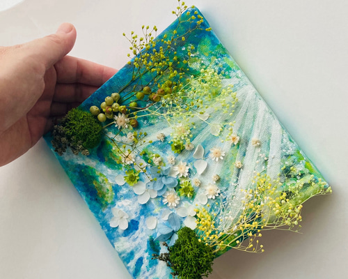 原画アート『手のひらの木漏れ日』プリザーブドフラワー 新作