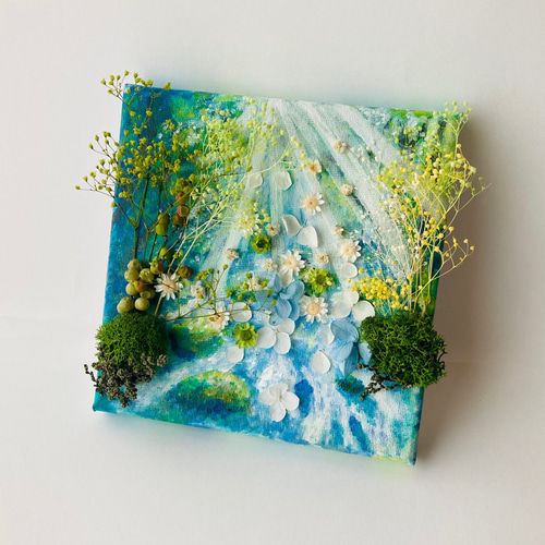 原画アート『手のひらの木漏れ日』プリザーブドフラワー 新作