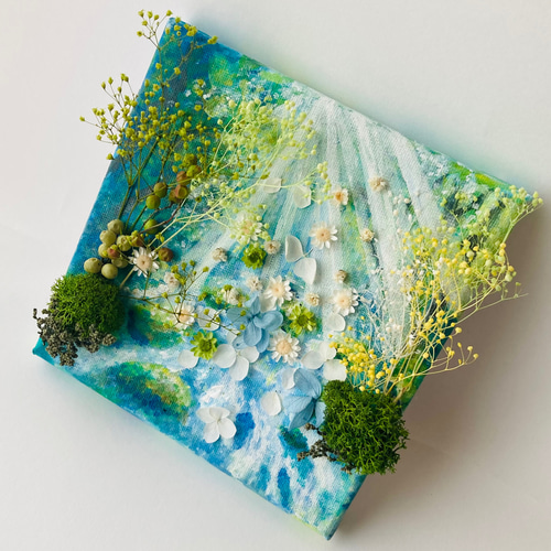 原画アート『手のひらの木漏れ日』プリザーブドフラワー 新作