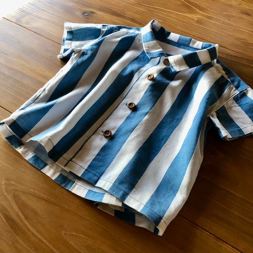 こどもの太ストライプシャツ【90.100.110size】 子供服 mocci 通販  