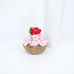 草莓蛋糕 可收納的編織提袋 飲料提袋 第2張的照片