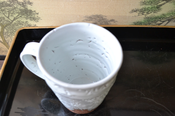 【再入荷！】かいらぎマグカップ　大きめ　コーヒーカップ　酒器　ギフト★萩焼　 4枚目の画像