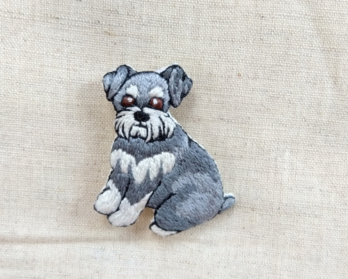 シュナウザー刺繍 ハンドメイド メモリアル うちの子に似てる