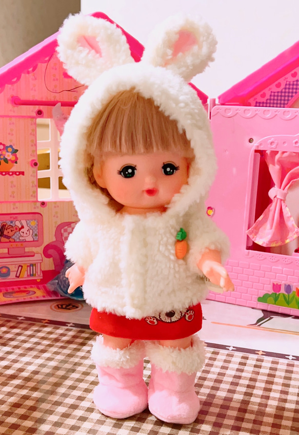 ソランちゃん　メルちゃん　服 ソランちゃん服 メルちゃん着せられる洋服 うさぎ耳洋服&ピンク
