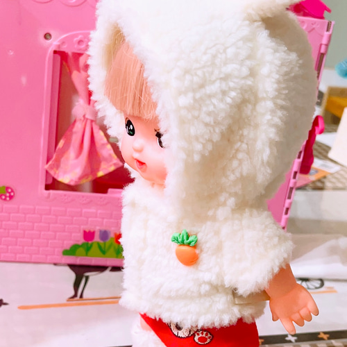ソランちゃん服 メルちゃん着せられる洋服 うさぎ耳洋服&ピンク