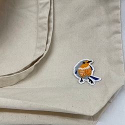 コマドリ風の鳥　刺繍ワッペン　アップリケ　シール可 5枚目の画像