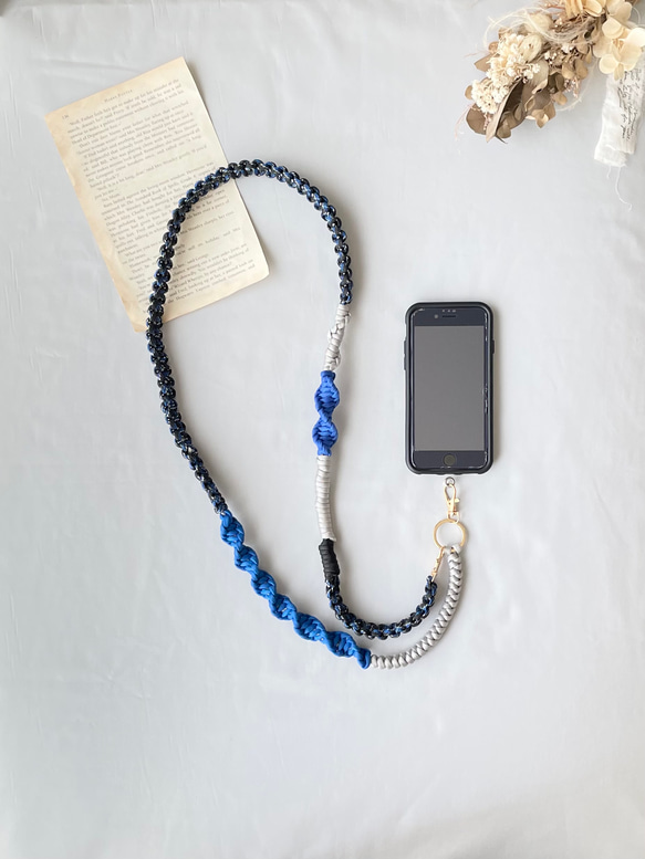 パラコード・スマホショルダーストラップ スマホショルダーストラップ ブラックスマホショルダー パラ