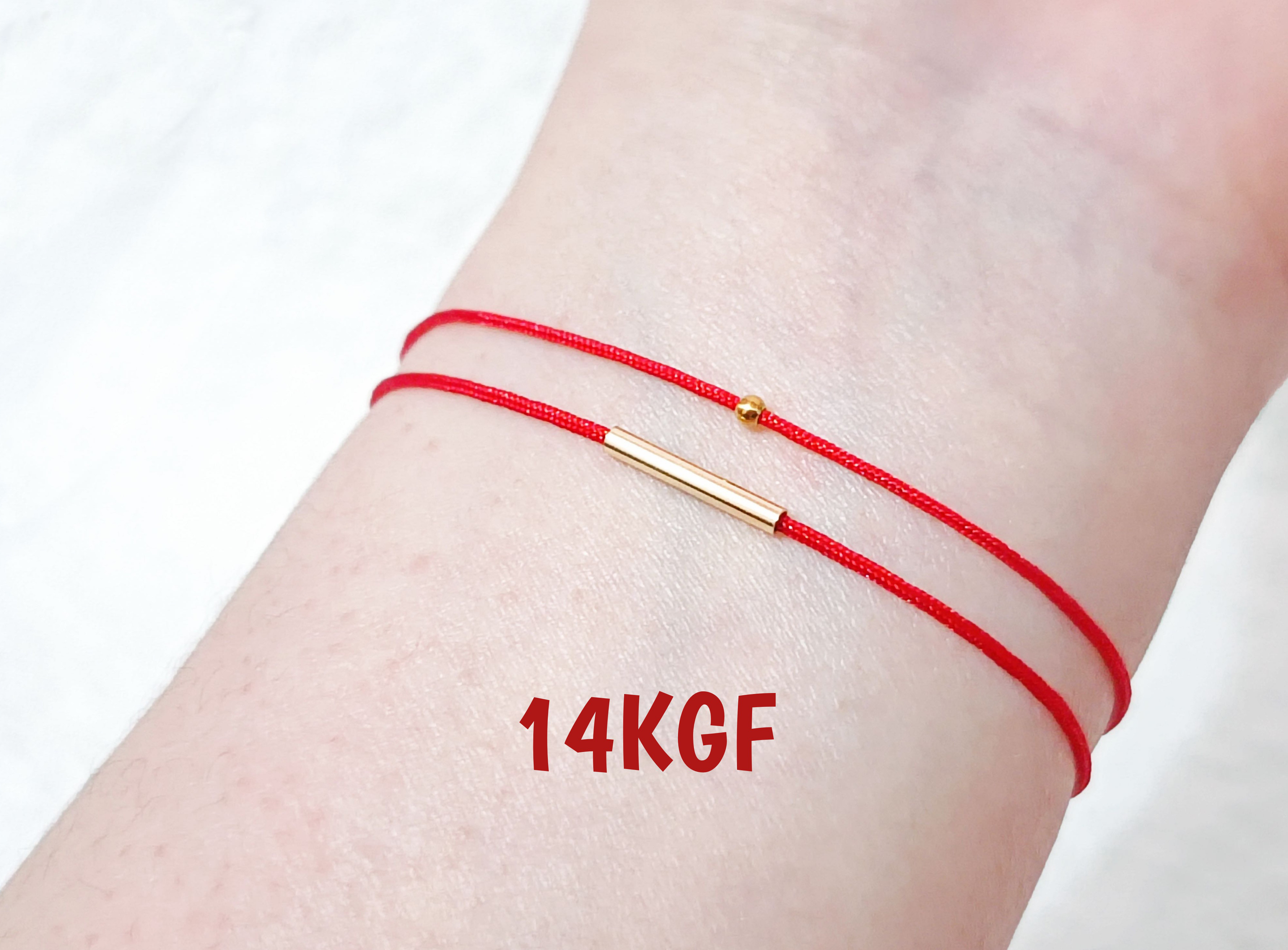 年末のプロモーション大特価！ 14KGF☆赤い糸幸せ良いご縁に恵まれるお守り重ね付けにも ブレスレット・バングル