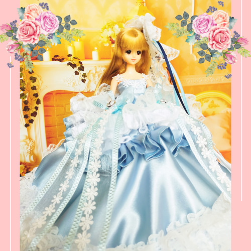 送料無料 ジェニー プリンセスドレス ハンドメイド服 ドール服 人形服