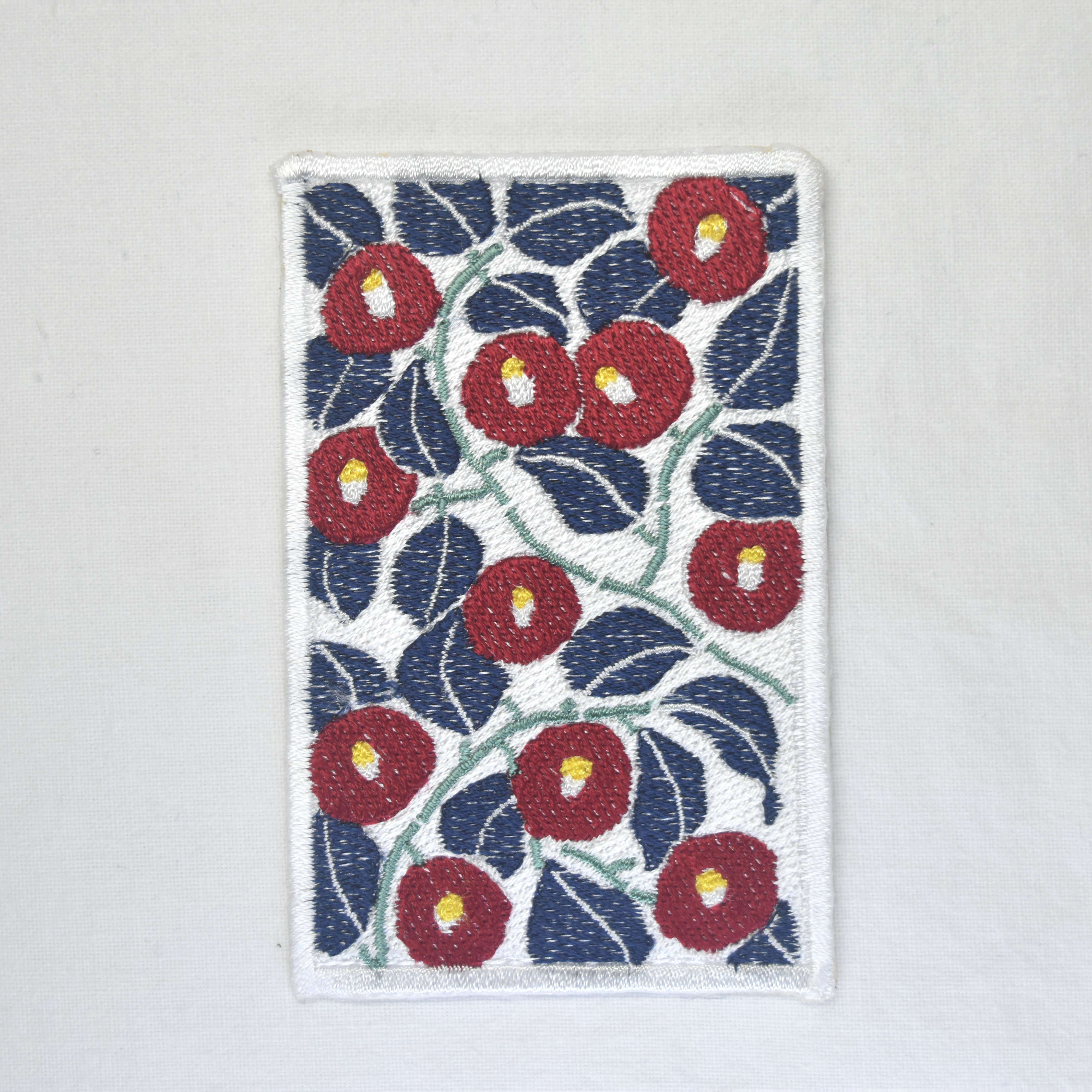 キラキラ 椿 作り帯 刺繍