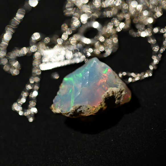 【062 Opal Fest 2023】 オパール 鉱物原石 ネックレス 天然石 アクセサリー 4枚目の画像