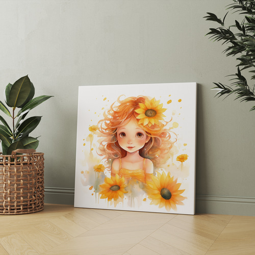 花園の中からこんにちは キャンバス｜水彩画・おしゃれ・シンプル