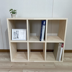 サイズオーダー可】木のぬくもり感じる収納ラック・N×グリーン サイズ