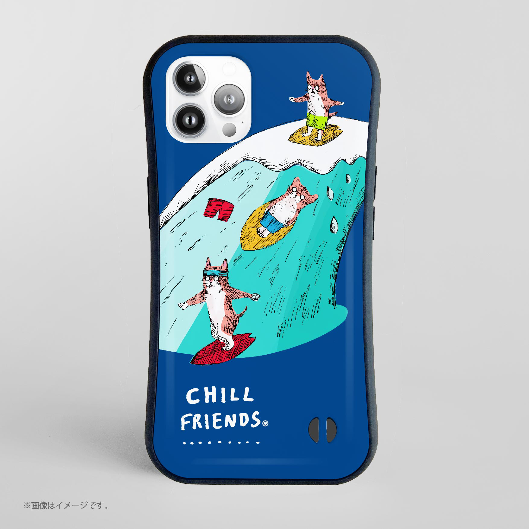 CHILL FRIENDS_サーファーのネコたち」耐衝撃グリップiPhoneケース iPhoneケース・カバー MAi 通販|Creema(クリーマ) 定価15000以上。iPhone 8plus 7plus 手帳型ケース