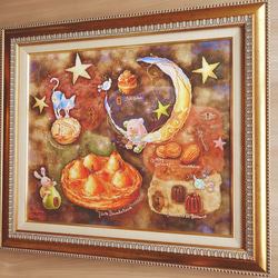 あおさまオーダー作品 手彩色ジクレー版画・秘密の焼き菓子工房（F10額装） 2枚目の画像