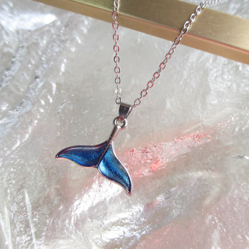 ペンダントトップ】幸運のホエールテールネックレスのトップ (silver