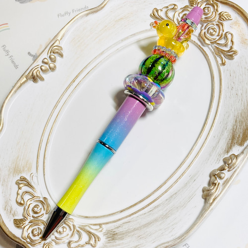 カスタムボールペン アヒルさん ハンドメイド ペン・筆記用具 Na