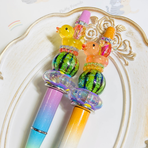 カスタムボールペン アヒルさん ハンドメイド ペン・筆記用具 Na-chan