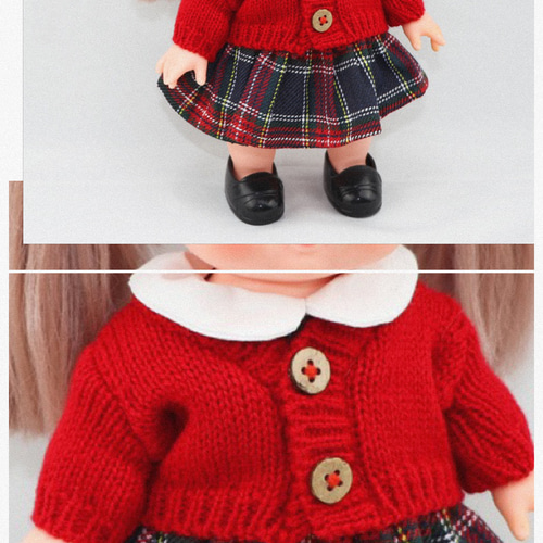 可愛いニット帽子32こ☆メルちゃん、レミン&ソラン人形用 メルちゃん服 ソランちゃん服 セーター & どんぐり帽子 2点