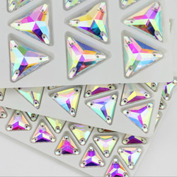 装飾用 高輝度 ガラスビジュー/ 三角　16㎜ 30個　 三角　12㎜　48個 1枚目の画像