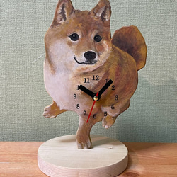 柴犬の置時計 2枚目の画像