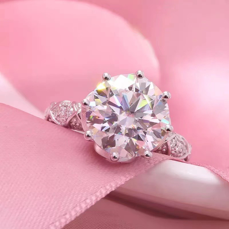 高級仕様】5.0ct モアサナイト ダイヤモンド リング K18 指輪・リング 