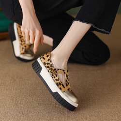 女式真皮鞋厚底鞋 Suhyo 圖案高跟鞋 22 厘米-24.5 厘米 #771⭐免運費⭐ 第4張的照片