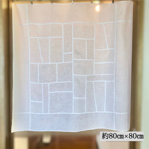 ポジャギ ホワイトリネン マルチクロス カーテン 손끝세상（指先の世界