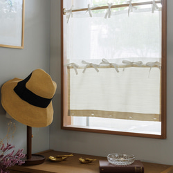 小窓カーテン カフェカーテン カスタマイズ リネン風 おしゃれ 装飾カーテン 4枚目の画像