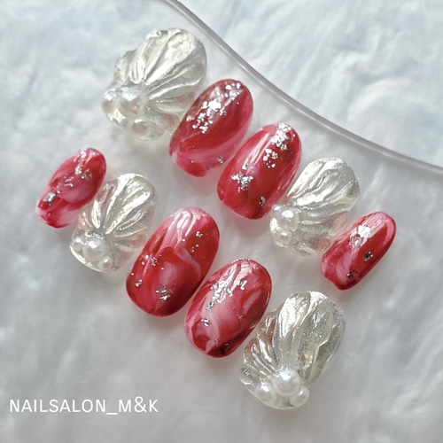 人魚の鱗 マーメイド うるうるネイル ブライダル 結婚式 成人式 ネイル  