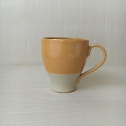 オレンジ釉カップ 5枚目の画像