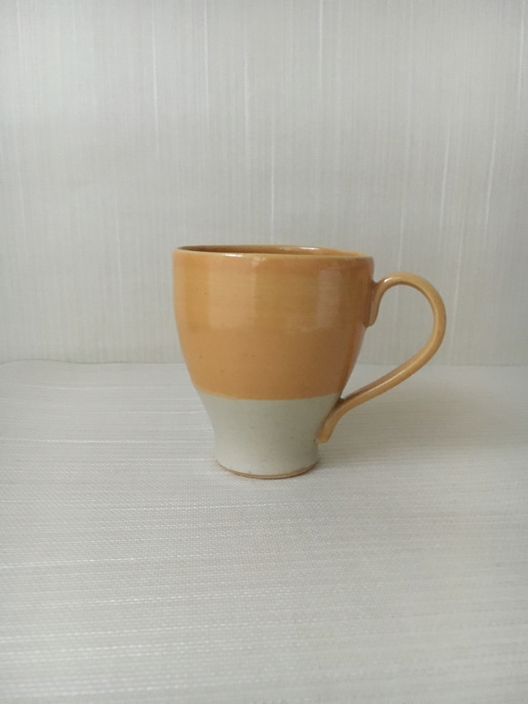 オレンジ釉カップ 5枚目の画像