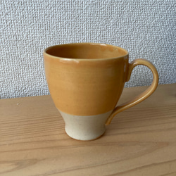 オレンジ釉カップ 3枚目の画像