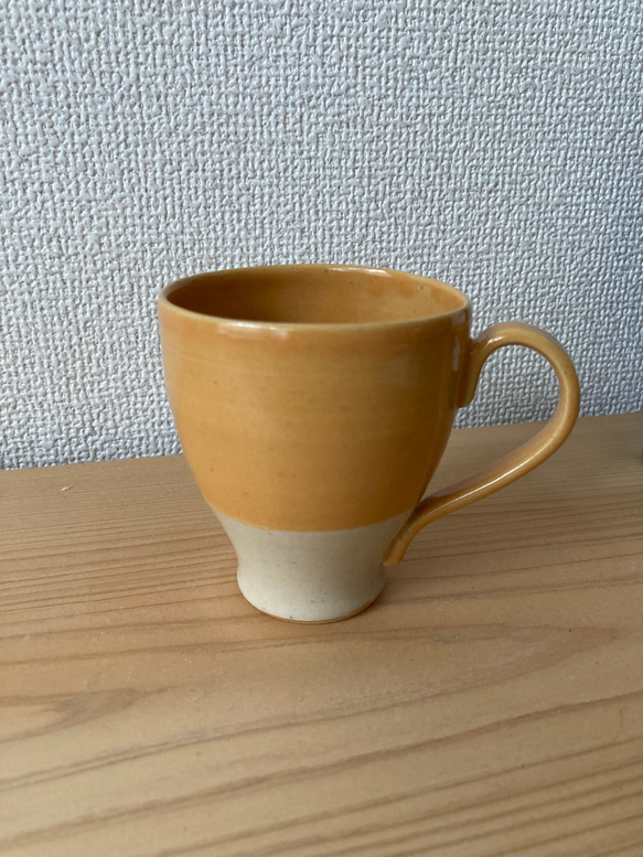 オレンジ釉カップ 3枚目の画像