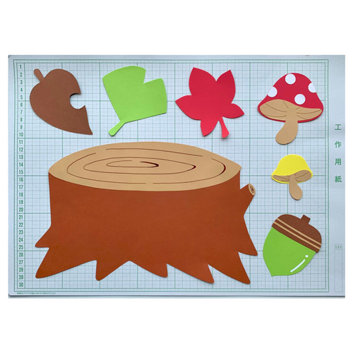秋の壁面-りすと紅葉- その他インテリア雑貨 ちぃ坊のお絵描き帳