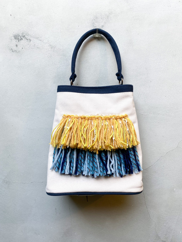 客製 梭織流蘇設計帆布手提斜肩包   Weaving tassel Design Bag *CUSTOM MADE 第2張的照片