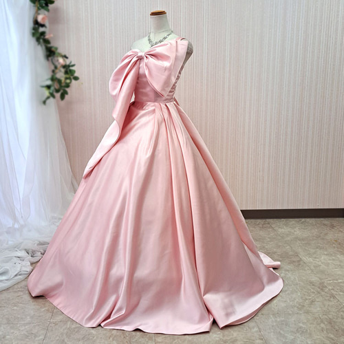 カラードレス ウェディングドレス 結婚式 ピンク 花嫁衣裳 演奏
