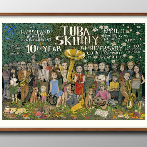 12888 ポスター 絵画 A3サイズ『ジャズバンド ツバスキニー