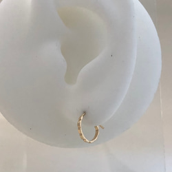 圈形鉤形耳環 K18 超級閃粉 第6張的照片