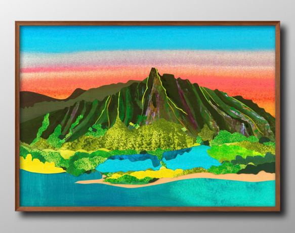 12756　ポスター　絵画　A3サイズ『ハワイ　クアロア・ランチ』アート　イラスト　デザイン　上級マット紙　北欧 1枚目の画像