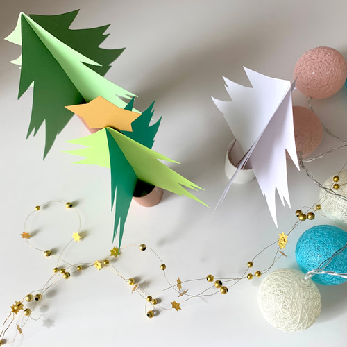冬の製作キット-立体クリスマスツリー- 5人分 その他インテリア